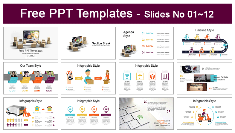  Online Delivery Service PowerPoint Templates			 