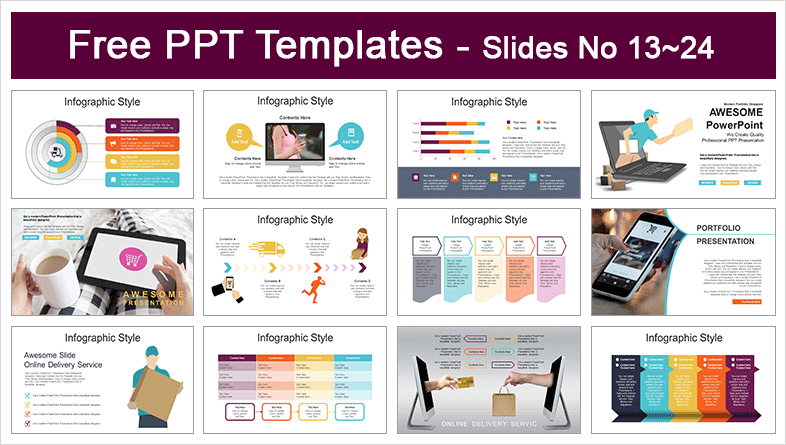  Online Delivery Service PowerPoint Templates			 