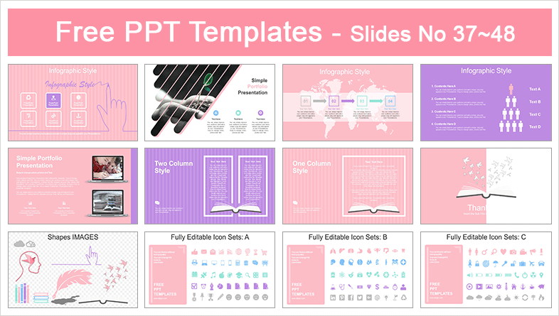  Opened Book with Paper Cranes PowerPoint Templates			 