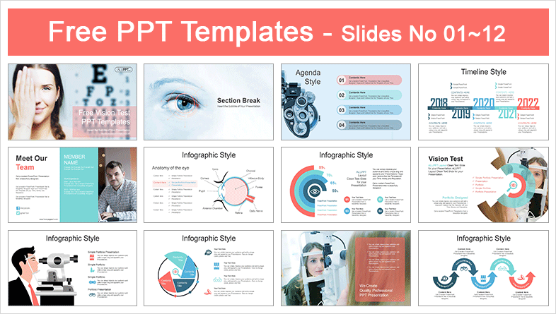  Ophthalmology Vision Test PowerPoint Templates			 