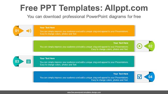  Origami Banner PowerPoint Diagram			 