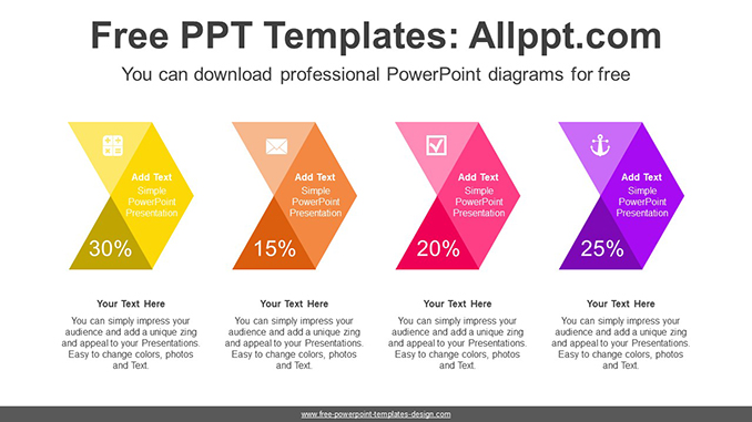  Origami Chevron Arrow PowerPoint Diagram			 