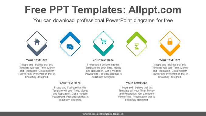  Overlapped Diamond PowerPoint Diagram			 