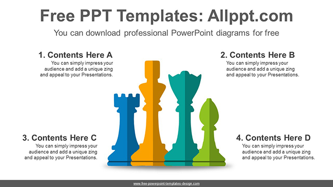  Paper Chess Silhouette PowerPoint Diagram			 