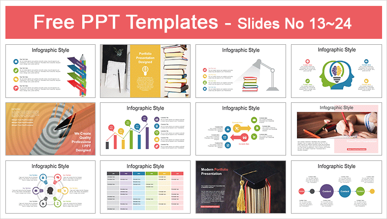  Pencil Ladder Shadow PowerPoint Templates			 