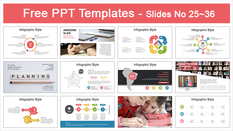  Pencil Ladder Shadow PowerPoint Templates			 