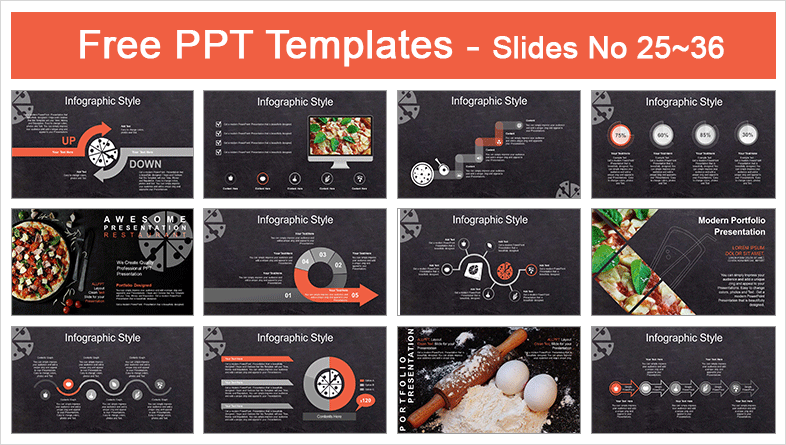  Pizza Restaurant PowerPoint Templates			 