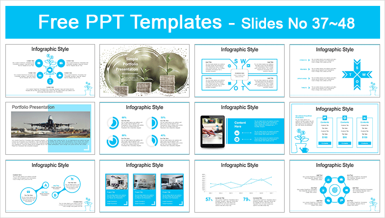  Plant Dollar coins PowerPoint Templates			 