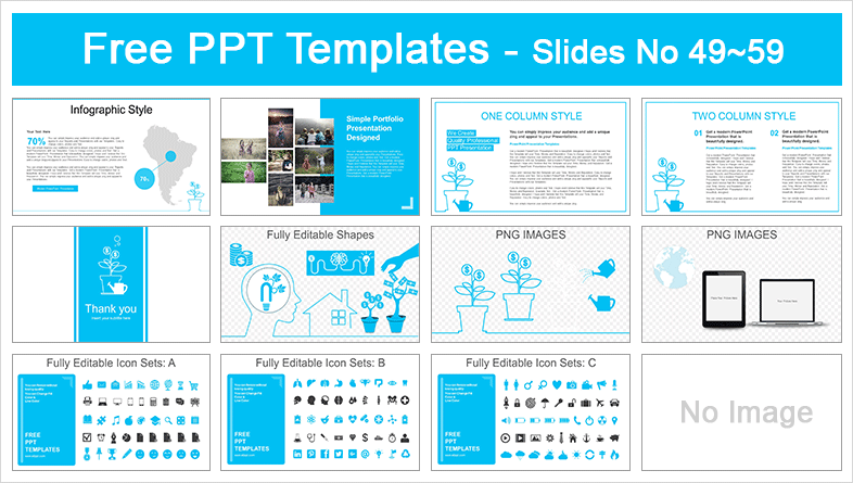  Plant Dollar coins PowerPoint Templates			 