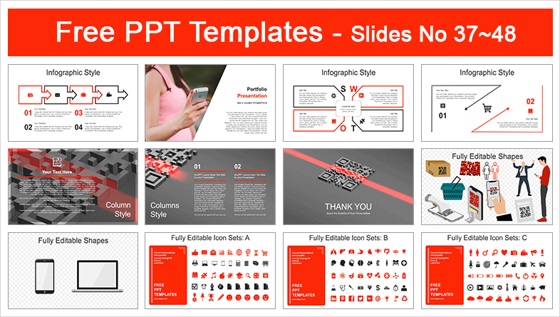  QR Code Scanning PowerPoint Templates			 