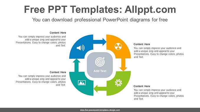  Quarter Donut PowerPoint Diagram			 