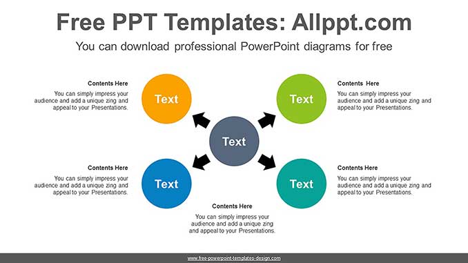  Radial Four Circles PowerPoint Diagram			 