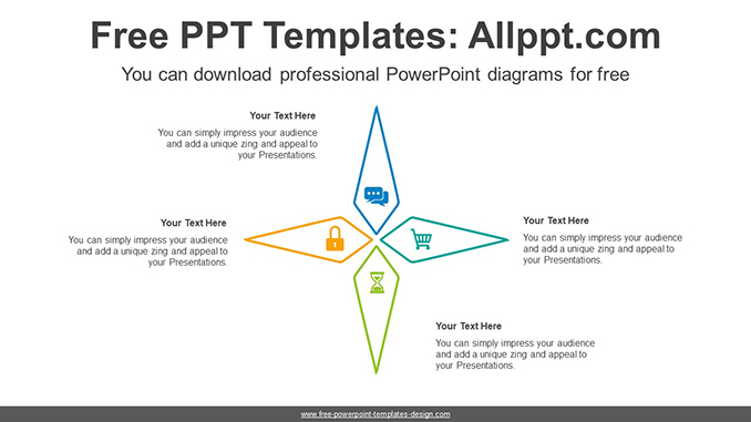  Radial Four Petals PowerPoint Diagram			 