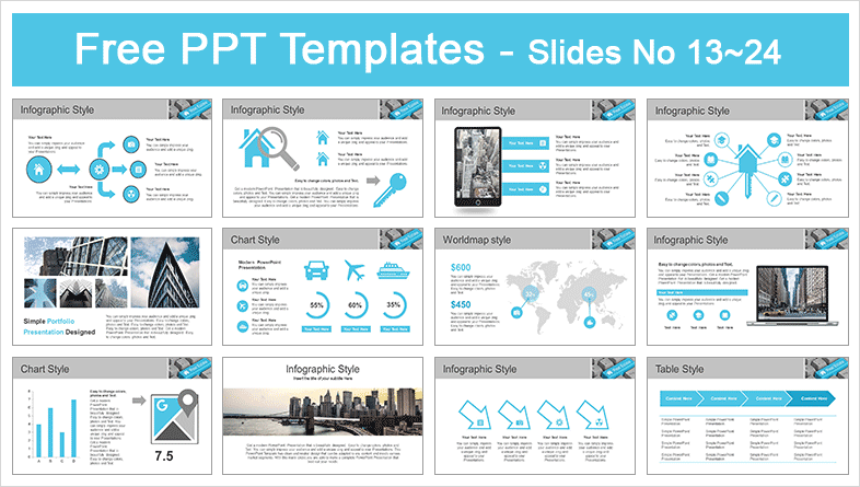  Real Estate Icons on Computer Keyboard PowerPoint Template			 