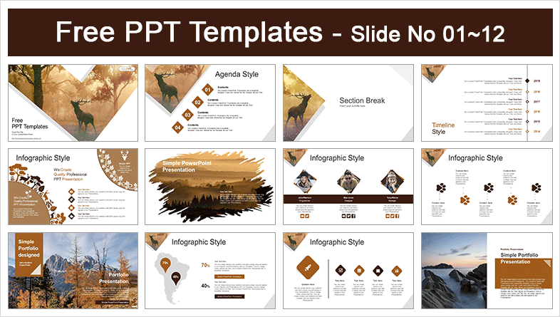  Red Deer PowerPoint Templates			 