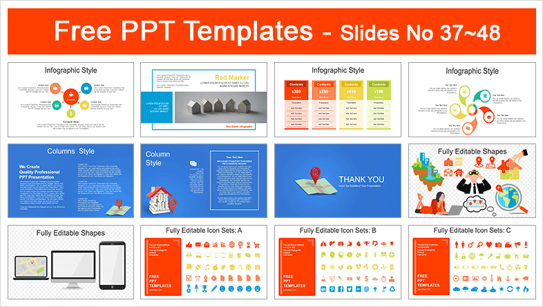  Red Marker Location PowerPoint Templates			 