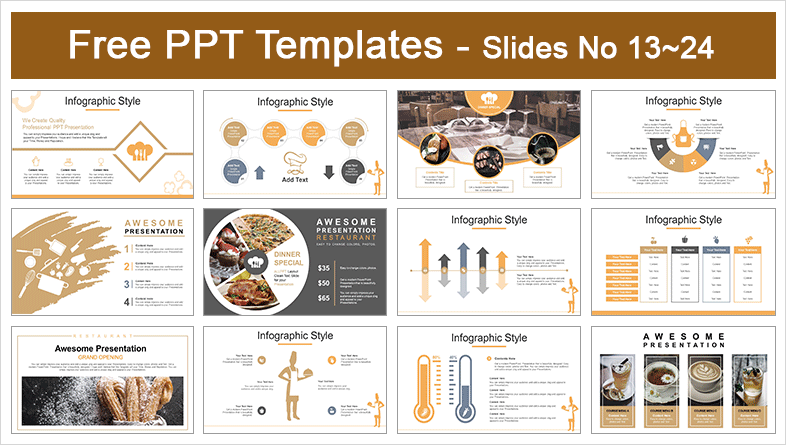  Restaurant Food Recipes PowerPoint Templates			 