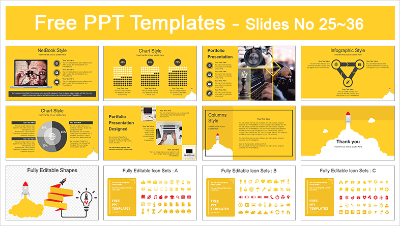  Rocket Launched PowerPoint Template			 