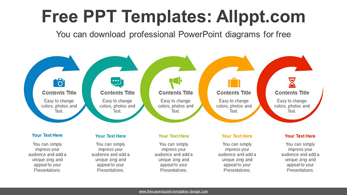  Roundly Rotating Arrow PowerPoint Diagram			 