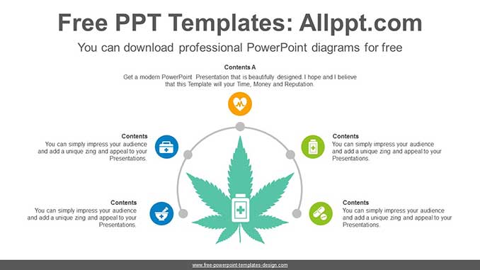  Semi Radial Leaf PowerPoint Diagram			 