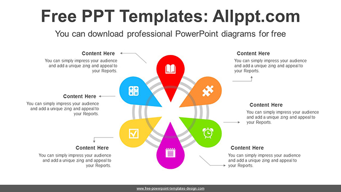  Six Petals Flower PowerPoint Diagram			 