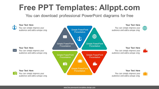  Six Pieces Hexagon PowerPoint Diagram			 