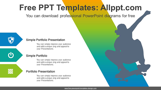  Skateboard Jump PowerPoint Diagram			 