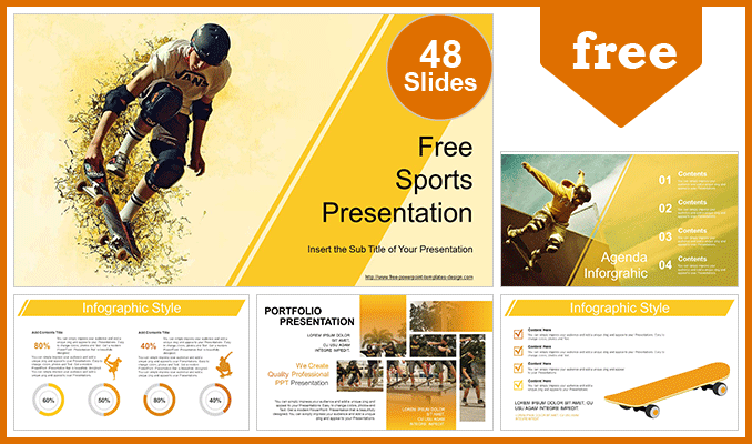  Skateboard Jump PowerPoint Templates			 