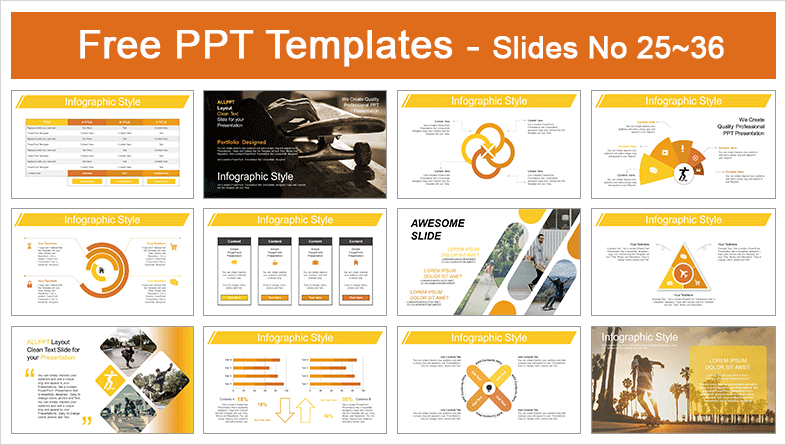  Skateboard Jump PowerPoint Templates			 