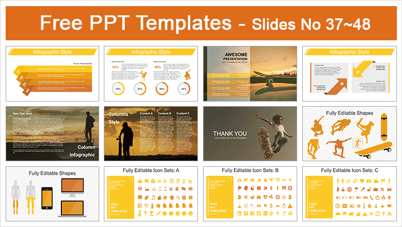  Skateboard Jump PowerPoint Templates			 