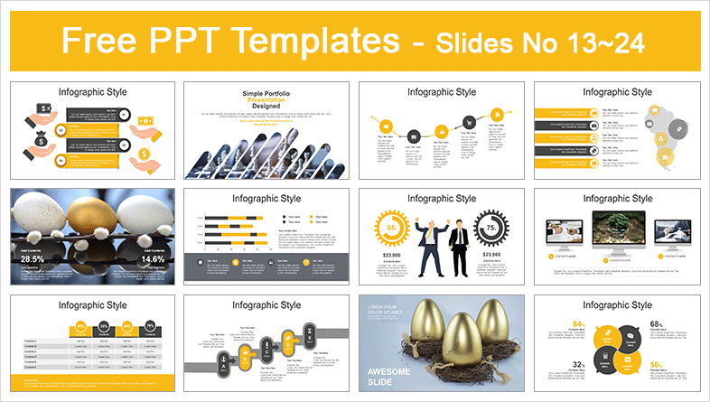  Small Nest Golden Egg PowerPoint Templates			 