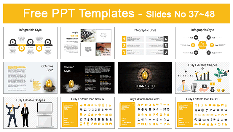  Small Nest Golden Egg PowerPoint Templates			 