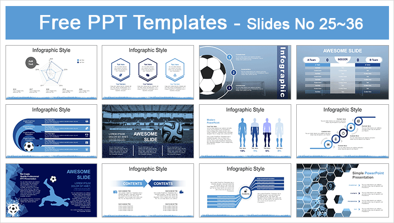  Soccer Sports PowerPoint Templates			 