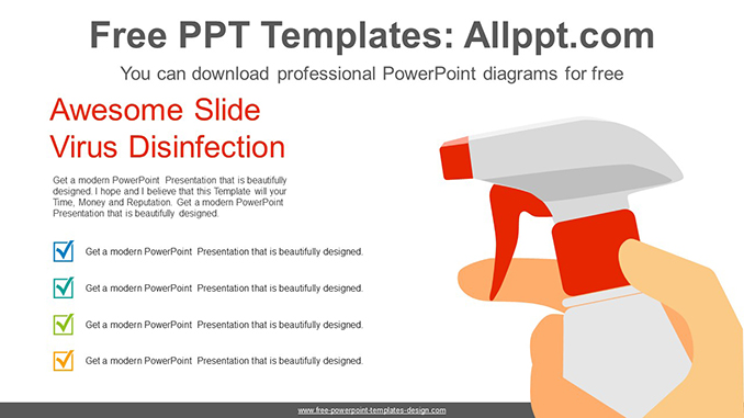  Sprayer Disinfect PowerPoint Diagram			 