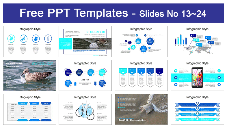  Stop Ocean Plastic Pollution PowerPoint Templates			 