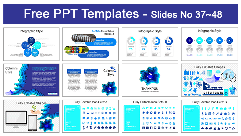  Stop Ocean Plastic Pollution PowerPoint Templates			 