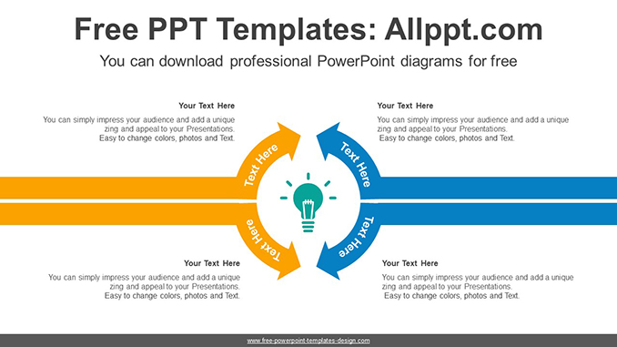  Symmetrical Rotating Arrow PPT Template			 