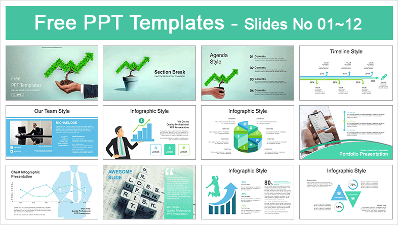  Trees Growing Finance Chart PowerPoint Templates			 