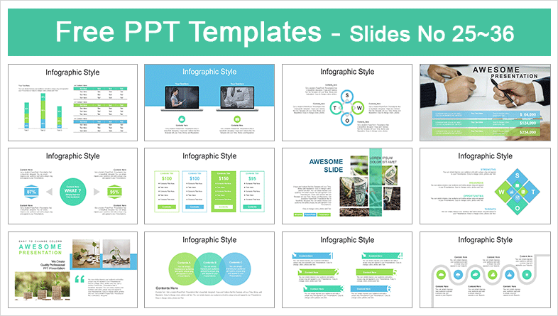  Trees Growing Finance Chart PowerPoint Templates			 