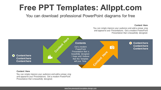  Two Diagonal Arrow PowerPoint Diagram			 