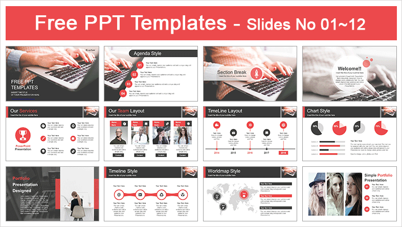  Computer Business Using Laptop PowerPoint Template			 