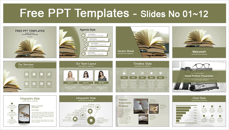  Vintage Old Books PowerPoint Template			 