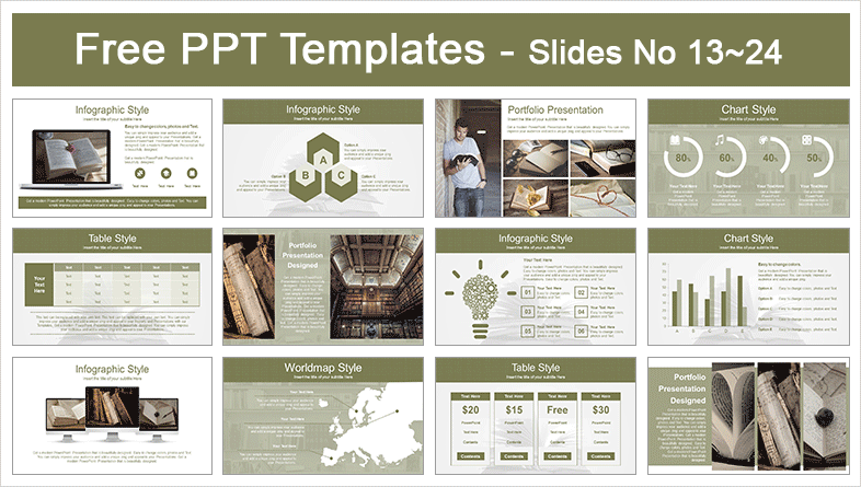  Vintage Old Books PowerPoint Template			 