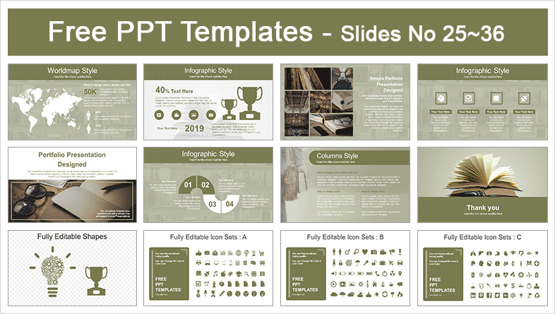  Vintage Old Books PowerPoint Template			 