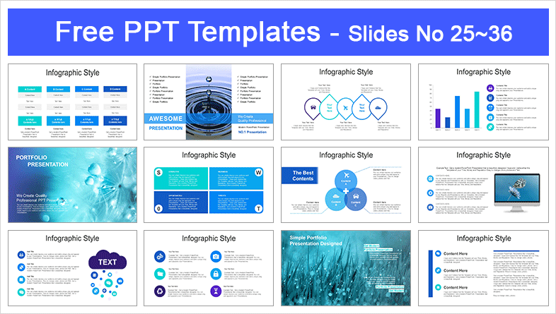  Water Drop Splash PowerPoint Templates			 