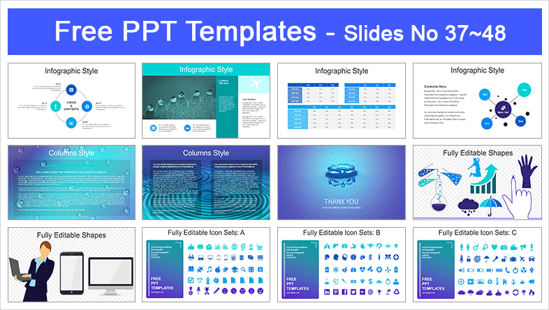  Water Drop Splash PowerPoint Templates			 