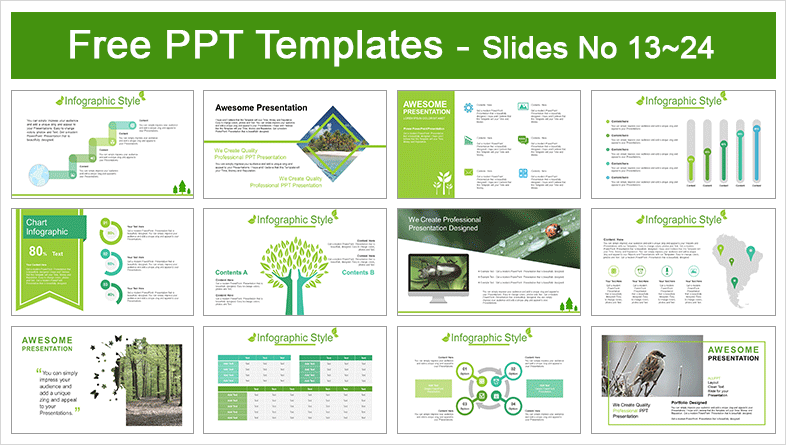  Watercolor Butterflies Tree PowerPoint Templates			 