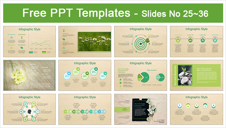  Watercolor Green Leaves Frame PowerPoint Templates			 