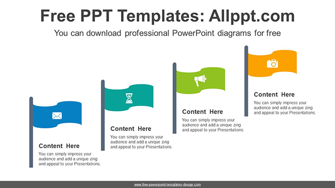  Waving Flags PowerPoint Diagram			 