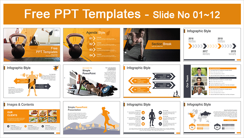  Workout with Kettle Bell PowerPoint Templates			 